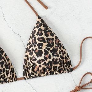 2026 OEM Designer Women's Solid Jacquard Floral/Striped Leopard Print Underwire Push-Up Bra <b>V</b>-<b>String</b> Bikini 2-Piece Set - Product Image 5