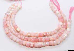 Perles cubiques facettées en opale rose naturelle AAA, 8-9 mm, pierres précieuses en opale de forme boîte, perles cubiques 3D de 8 pouces, perles d'opale rose pour la fabrication de bijoux - Product Image 2