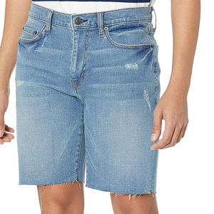 Shorts en jean épais personnalisés pour hommes, style streetwear, avec strass et cristaux, vintage, 100 % coton, service OEM, tissés, taille moyenne - Product Image 4