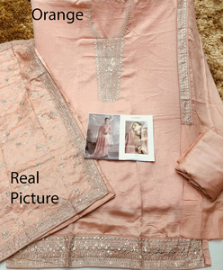 Salwar Kameez de Seda Morada con Bordado, Conjunto de Kurti hasta la Rodilla, Ropa Tradicional India y Pakistaní para Fiestas y Bodas - Product Image 4