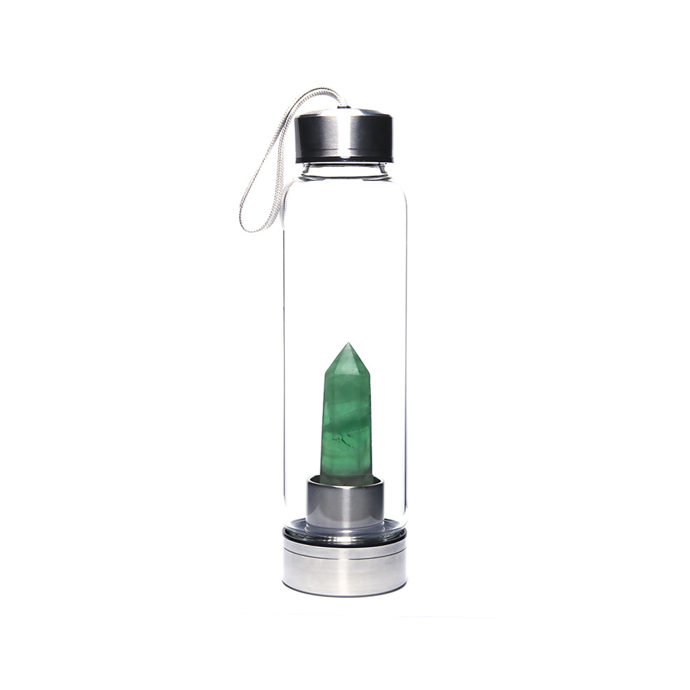 Clear bottle-B-green gold