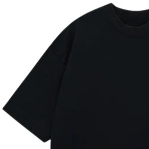 Camiseta Negra Oversize para Hombre, Manga Corta, Cuello Redondo, Algodón, Estilo Casual Urbano, con Logotipo Pequeño en el Pecho, para Verano - Product Image 3