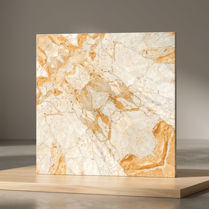 Carreaux de sol en porcelaine polie haute brillance 600x600mm, design marbre numérique, style Indian Book Match - Product Image 5