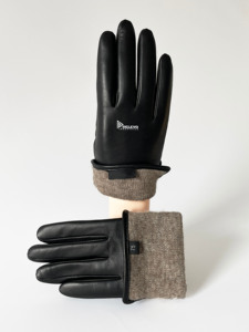 Gants d'hiver en cuir véritable pour femmes, doublure tricotée, écran tactile, confortables, fabriqués en usine BSCI - Product Image 3