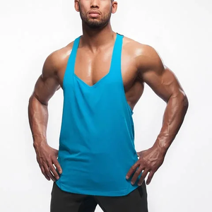 High Quality Bodybuilding Muscle Mens Tanktop Activewears <b>Vests</b> <b>Stringer</b> Undershirt Singlet Tank Men's Solid Color Polyester - Product Image 4