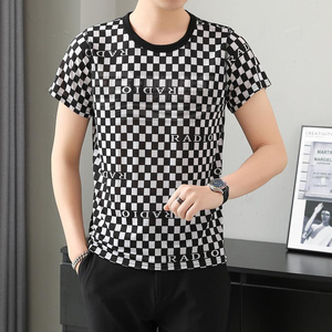 Mens Casual Neck Thin for T-Shirt Spring Summer Regular Fit Blank Cotton Washed Front Short Sleeve Handsome Breathable - Product Image 4