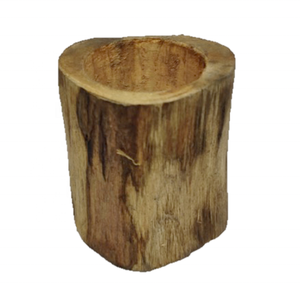 Cire de bois naturel, brun clair en forme de col moyen, personnalisé, fait à la main, décoration de la maison, porte-bougie - Product Image 1