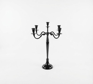 Candelabro de Aluminio de Diseño Lujoso Personalizado, Negro Mate, de 3 Brazos, Centro de Mesa para Decoración del Hogar y Bodas - Product Image 2