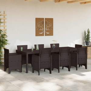 Tavolo da giardino in polyrattan marrone 98,43 x 39,37 x 28,74 pollici - Product Image 2