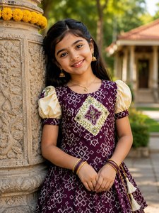 Vestido Lehenga Choli de Algodón Bordado de Secado Rápido para Niñas, Estilo Vintage, Ropa Tradicional India para Festivales, para Todas las Temporadas, Largo Regular, para Fiestas - Product Image 3