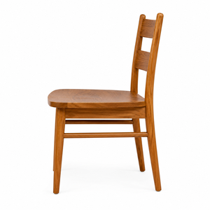 Silla de Comedor Escandinava de Teca con Respaldo Curvo en Forma de Escalera, Ecológica y Duradera, Muebles Modernos para el Hogar, Diseño Estable - Product Image 3
