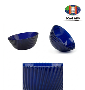 Bol à salade LONGNEW PGT écologique à ondulations françaises |   Bol de service réutilisable en plastique PET rouge/jaune/bleu, taille personnalisée - Product Image 2