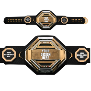 Cinturón de Campeonato Estilo UFC con Detalles en Dorado, Opción de Diseño de Logotipo Personalizado - Product Image 2
