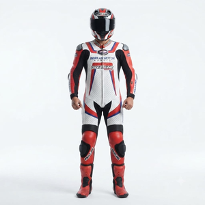Combinaison de course Kawasaki Premium pour homme, 1 pièce, en cuir de vache véritable/cuir de kangourou, style MotoCP, combinaison de course sur circuit, niveau de protection 2 - Product Image 1