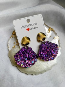 Boucles d'oreilles en résine marron foncé, couleur chocolat, finition solide, prix usine, vente en gros - Product Image 5