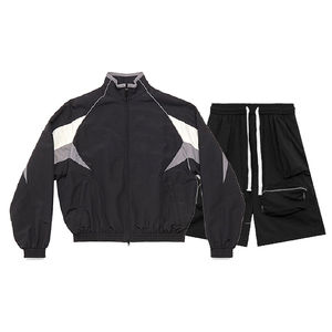 Conjunto de Pantalones Cortos y Chaqueta Cortavientos, Conjunto Deportivo de Verano, Chaqueta Ligera con Capucha y Pantalones Cortos - Product Image 3