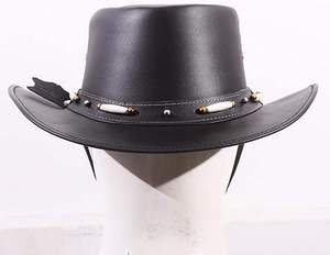 Sombrero de Vaquero de Cuero, Estilo Occidental, para Montar al Aire Libre, Protección Solar, Transpirable, Ajustable, Vintage, Hecho a Mano, Calidad Premium - Product Image 3