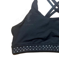 Soutien-gorge de sport pour homme de haute qualité, à maintien élevé, avec bretelles réglables, logo frontal, respirant, séchage rapide, coussinets amovibles, en tissu, col en U