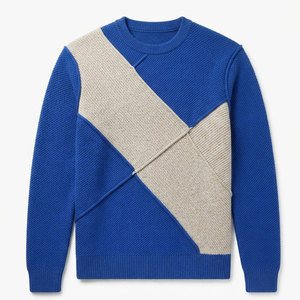 Pull en tricot élégant pour homme, léger, en tissu doux, col rond, bordure côtelée, coupe moderne, idéal pour l'hiver - Product Image 1