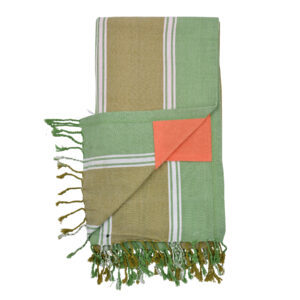 Traditional Multicolor Striped Mini Kikoy Cotton <b>Wrap</b> with Decorative Tassel Fringe African <b>Beach</b> Shawl and Casual Scarf - Product Image 2