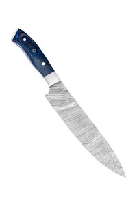 Ensemble de 4 couteaux de cuisine en acier damas fait main, lame en acier, manche en bois Pakka avec embout en acier et mosaïque - Product Image 6