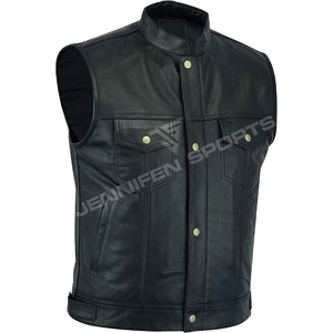 Chaleco de Motocicleta de Cuero Genuino para Hombre, Hecho con Calidad Premium para Motociclistas que Buscan una Opción de Equipo de Conducción Elegante, Limpio y Duradero - Product Image 1