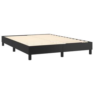 Cadre de lit double en similicuir noir rembourré avec contreplaqué et bois d'ingénierie, durable et élégant - Product Image 4
