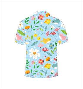 เสื้อโปโลลายดอกไม้สีสันสดใส เสื้อโปโลสั่งทำพิเศษแบบซับลิเมชั่น แขนสั้นลำลอง เสื้อกอล์ฟ ชุดยูนิฟอร์มกีฬาทีม - Product Image 5