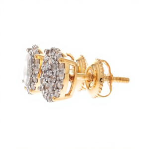 0.50 Ct Natural Round Diamond Cluster <b>Stud</b> <b>Earrings</b> 10k Yellow Gold <b>Fine</b> Jewelry for Women - Product Image 6