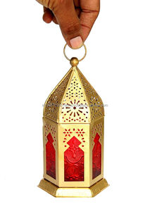 Linterna decorativa de Ramadán recubierta de polvo dorado personalizada disponible, linterna de vela de Metal personalizada para decoración navideña, linterna de mesa - Product Image 6