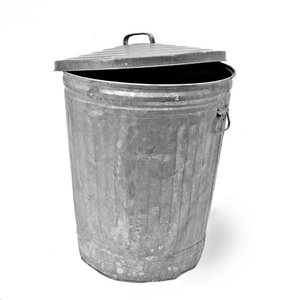 Nouveauté, poubelle en métal galvanisé faite à la main, écologique, portable, intérieur/extérieur, panier de rangement rond de haute qualité - Product Image 3
