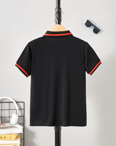 Breathable Eco-Friendly Quick Dry 160g Polyester/Cotton Jersey Plain Dyed Compressed Short Sleeve Polo Shirt Boys Casual Pink - Product Image 3