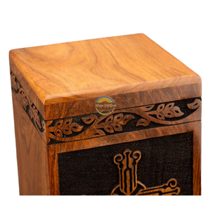 AYAANS Rosewood wooden Hand Carved Wooden Hot Selling cremation Urn Box for Adult Ashes Wholesale Cremation Urns (6X6X11)IN - Product Image 5