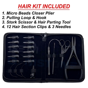 Kit Profesional de Pinzas de Boca Plana de Acero Inoxidable para Extensiones de Cabello |   Juego de Herramientas para Instalación de Micro Anillos - Product Image 2