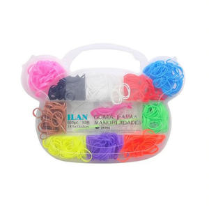 Bandes élastiques Ilan pour travaux manuels, 600 pièces, 10 couleurs, 18,5x13x2cm - Product Image 2