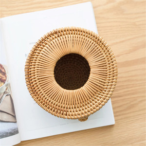 Boîtes à mouchoirs cylindriques pour voiture, maison, bureau, accessoires artisanaux, couvre-boîtes à serviettes en rotin - Product Image 6