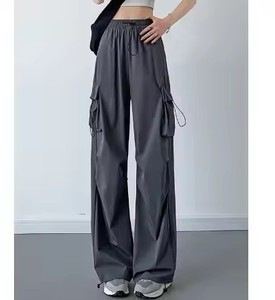 Pantalon de travail pour femmes, taille haute, protection solaire, amincissant, en soie glacée, coupe large - Product Image 1