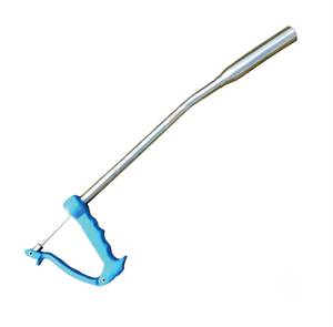 Pistolet de balancement vétérinaire incurvé - Applicateur de bolus chirurgical à poignée bleue pour bétail et animaux de compagnie, réutilisable, durable, conception à double bolus, sûr - Product Image 4