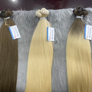 Paquetes de cabello liso, máquina de trama, cabello humano Remy de Vietnam, brillo Natural, textura suave, extremos gruesos, fuente al por mayor - Product Image 6