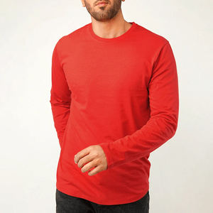 <b>Red</b> Best Color 100% Cotton Long Sleeves <b>T</b>-<b>Shirt</b> For <b>Men</b> Loose Fit Custom New Model Plain Cotton Long Sleeves <b>T</b> <b>Shirt</b> For <b>Men</b> - Product Image 1