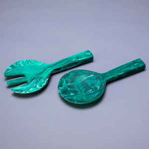 Juego de 2 Servidores de Ensalada de Resina de la MEJOR CALIDAD, Juego de Tazones Suaves, Hecho en India, Incluye Juego de Tenedores para Ensalada - Product Image 3