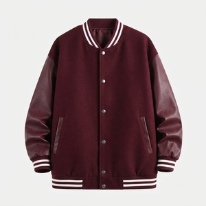 Chaqueta de Béisbol Personalizada con Logotipo Bordado - Chaqueta Casual de Estilo Americano para Hombre, Holgada y Moderna para Otoño/Invierno - Product Image 3