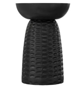 Table d'appoint en métal martelé noir mat texturé, vente en gros - Product Image 2