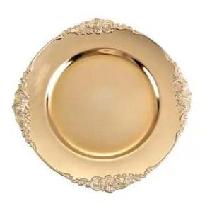 Modern Silver Metal Dinner <b>Plate</b> Round Polished Design-Party Use Dishwasher Safe & <b>Disposable</b> - Product Image 1