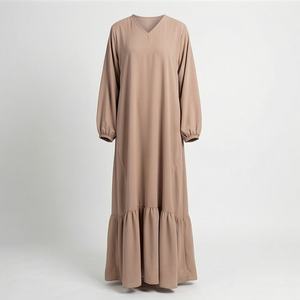 Abaya Droite Unie Grande Taille Vente en Gros Robe Islamique Modeste Femme Tailles Personnalisées Commande en Gros OEM Vêtements de Mode Élégants - Product Image 1