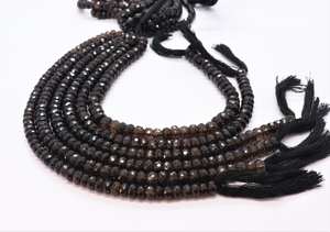 Cuentas facetadas de cuarzo ahumado natural AAA de 6.5-7 mm, cuentas redondas de cuarzo ahumado natural de 9 pulgadas para la fabricación de joyas. - Product Image 5