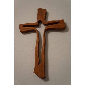 Croix en bois symbole religieux chrétien pour la prière, plaque en bois élégante - Product Image 3