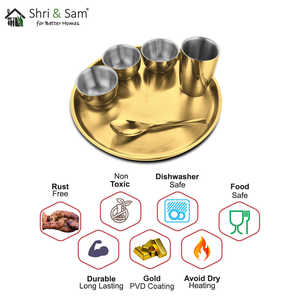 ชุดรับประทานอาหารสุดหรู Niki ชุดรับประทานอาหารสแตนเลสผนังสองชั้นหรูหราหรูหรา PVD ทองคุณภาพระดับพรีเมียมสำหรับการรับประทานอาหารของคุณ - Product Image 2