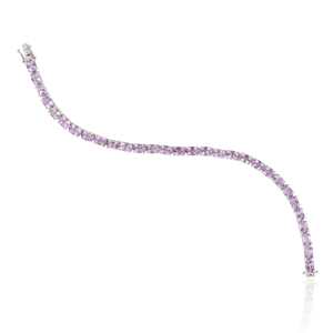 Natural Oval Cut <b>Amethyst</b> February Birthstone 925 Sterling Silver Tennis <b>Bracelet</b> For Women Everyday Wear Jewelry - Product Image 6