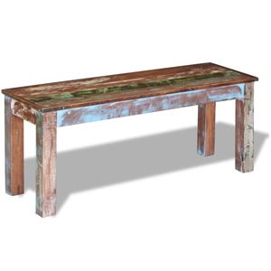 Banc multicolore en bois recyclé, mobilier de patio moyen et durable - Product Image 4